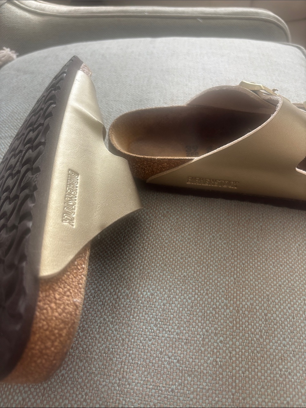 Birkenstock Arizona Metallic gold Two-Strap Sandal - Women's - Picture 5 of 5